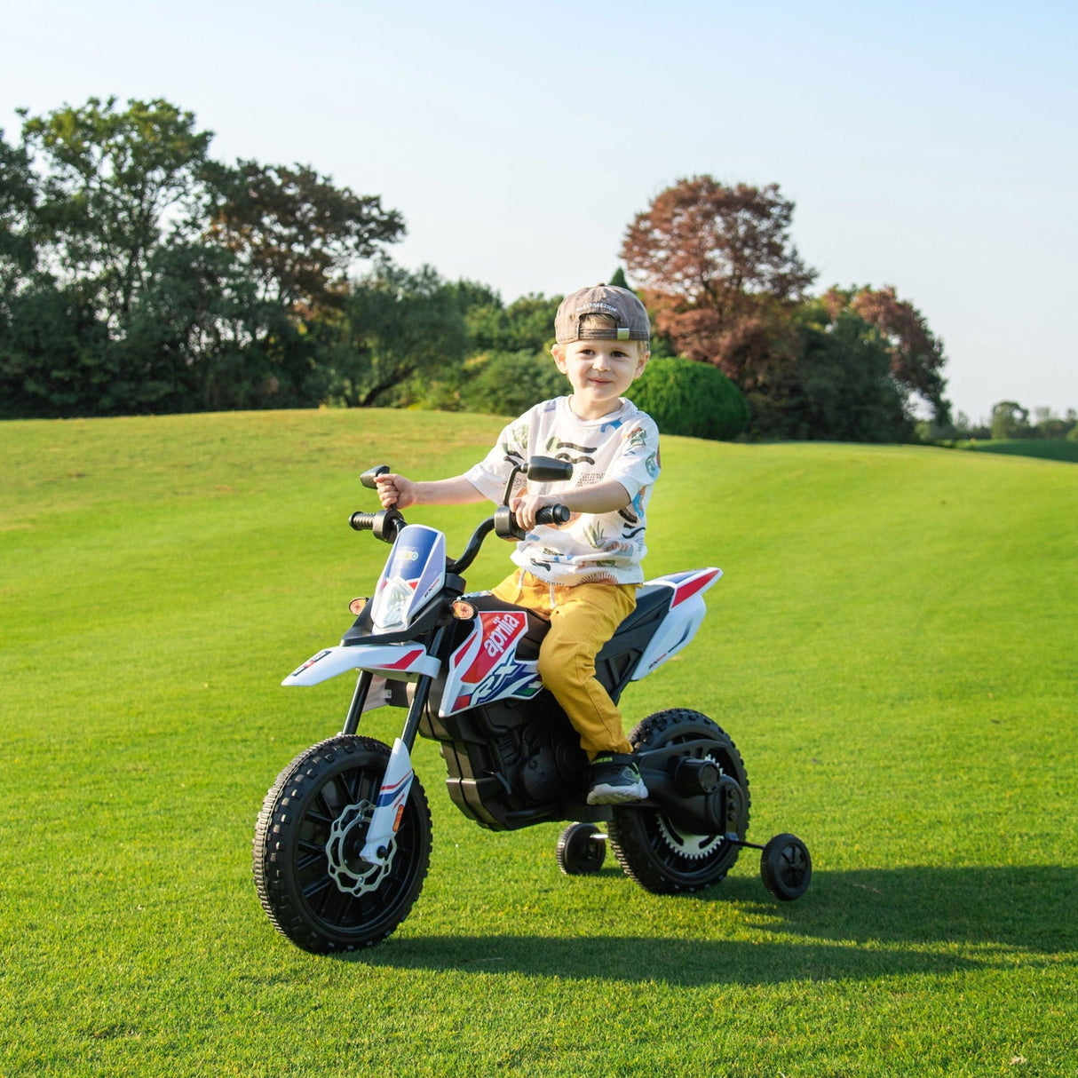 12V Aprilia Motorcycle Ride-On for Kids – Thrilling 1-Seater with LED Lights & Bluetooth | Ride On Kids