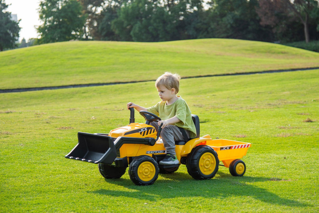 12V Kids Excavator Ride-On with Detachable Trailer – Realistic 1-Seater with Remote Control & MP3 | Ride On Kids