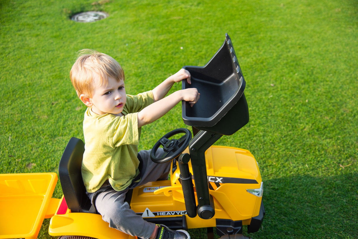 12V Kids Excavator Ride-On with Detachable Trailer – Realistic 1-Seater with Remote Control & MP3 | Ride On Kids