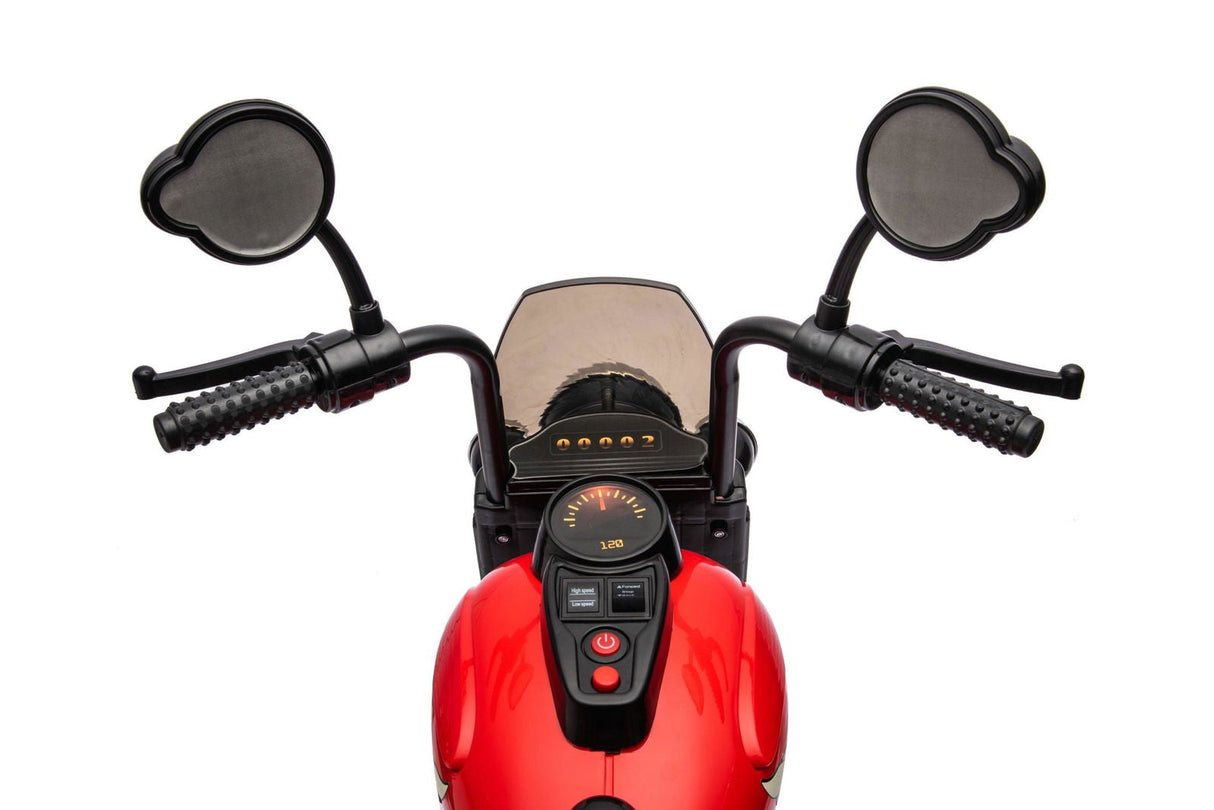 12V Kids Cruiser Motorcycle Ride-On – Iconic 1-Seater Chopper with LED Lights & Music | Ride On Kids