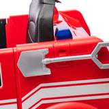12V Kids Fire Truck Ride-On – Red children's electric car with emergency lights, megaphone, fire shovel, and sprinkler, designed for kids aged 3-8 - view of the shovel.