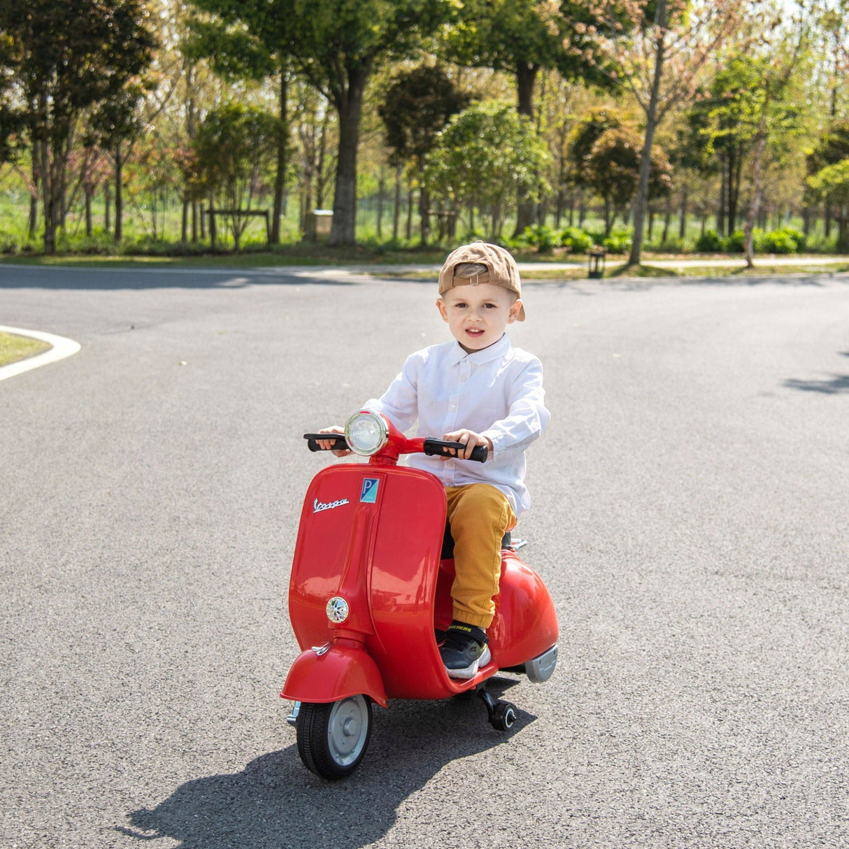 12V Vespa Electric Scooter Ride-On for Kids – Stylish 1-Seater with LED Lights & Music | Ride On Kids