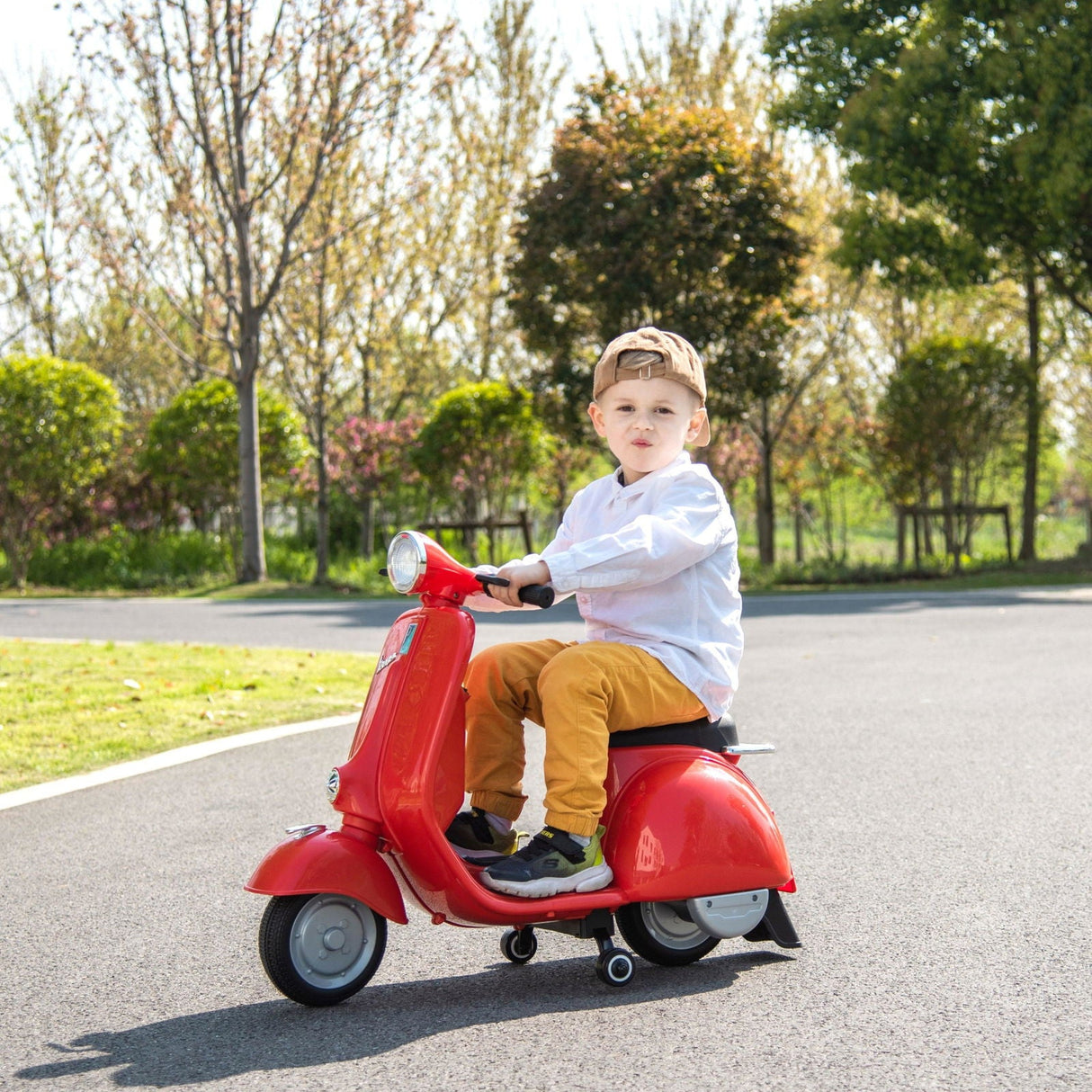 12V Vespa Electric Scooter Ride-On for Kids – Stylish 1-Seater with LED Lights & Music | Ride On Kids