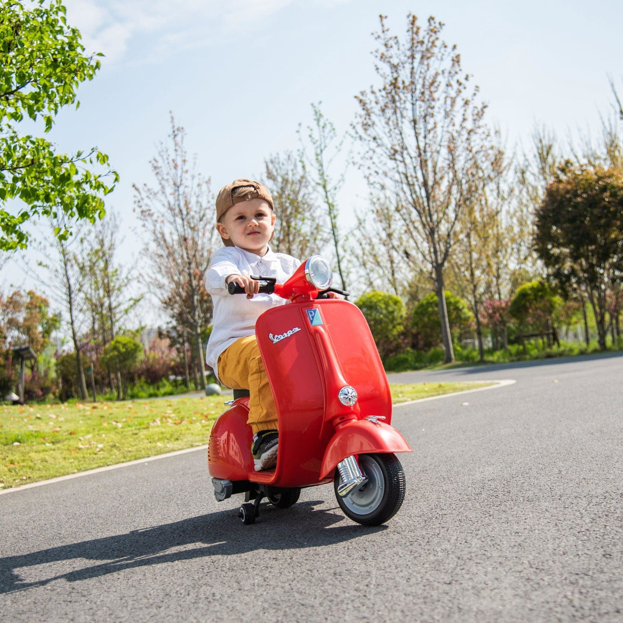 12V Vespa Electric Scooter Ride-On for Kids – Stylish 1-Seater with LED Lights & Music | Ride On Kids