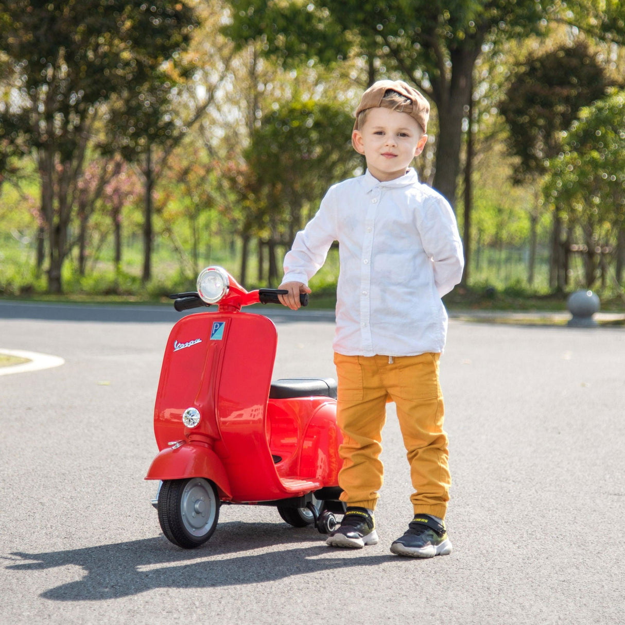 12V Vespa Electric Scooter Ride-On for Kids – Stylish 1-Seater with LED Lights & Music | Ride On Kids