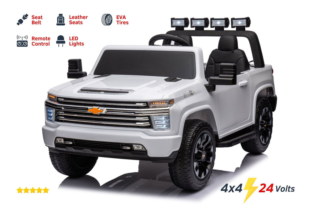 24V 4x4 Chevrolet Silverado 2-Seater Ride-On Truck – Powerful Off-Road Adventure with Remote Control | Ride On Kids