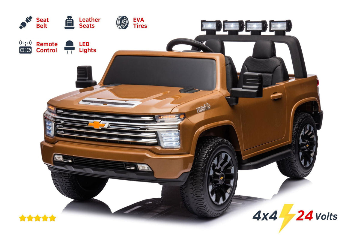 24V 4x4 Chevrolet Silverado 2-Seater Ride-On Truck – Powerful Off-Road Adventure with Remote Control | Ride On Kids
