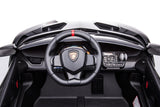 24V Kids Car Lamborghini Veneno – A sleek, black children's electric car with two seats, EVA tires, and a realistic sports car design for kids aged 3-8 - View of the dashboard.