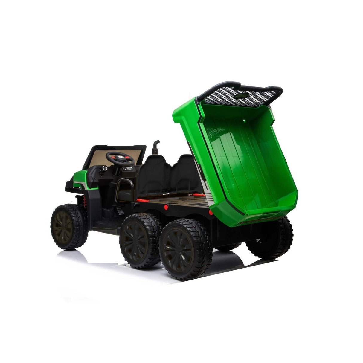 Ride On Kids 24V 6-Wheeler Tractor Trailer Ride-On with Dump Cart and Parental Remote
