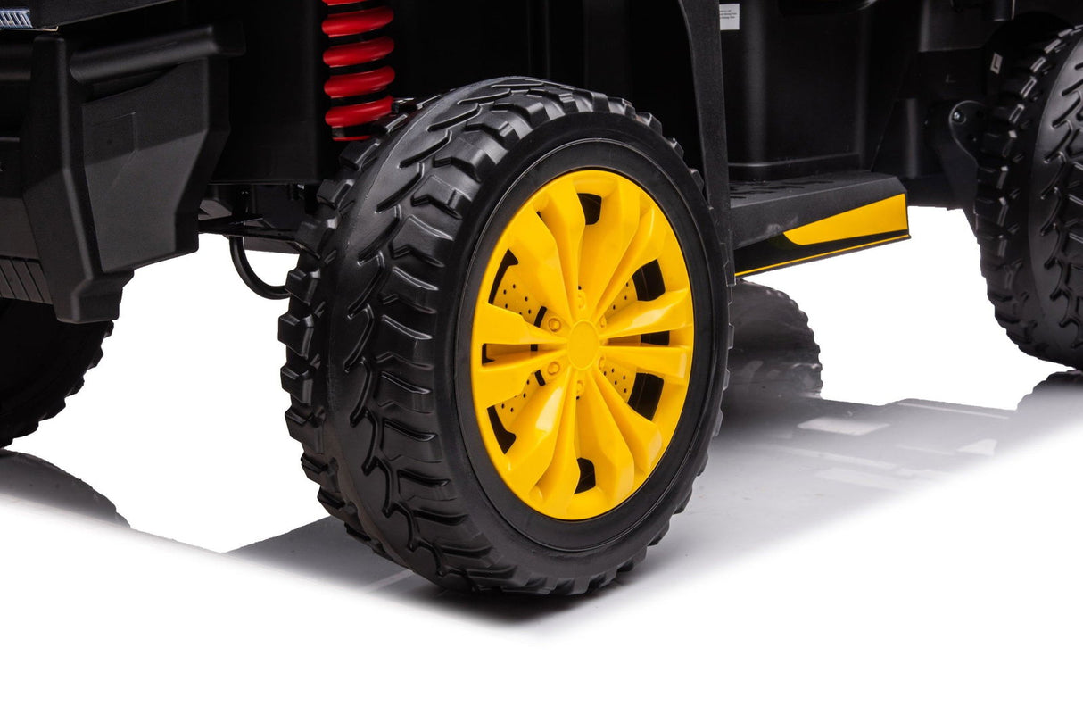 Ride On Kids 24V 6-Wheeler Tractor Trailer Ride-On with Dump Cart and Parental Remote