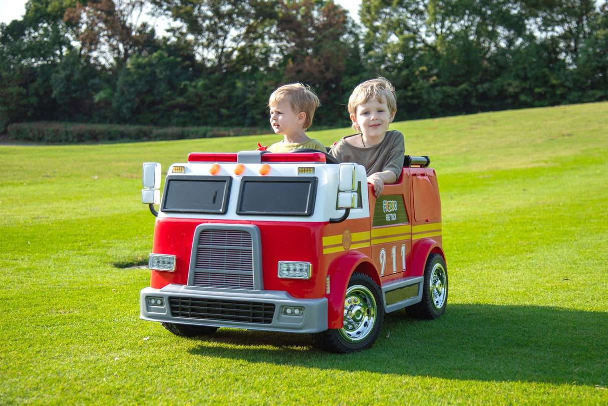 24V Fire Truck 2-Seater Ride On Car for Kids – Ultimate Rescue Adventure by Ride On Kids