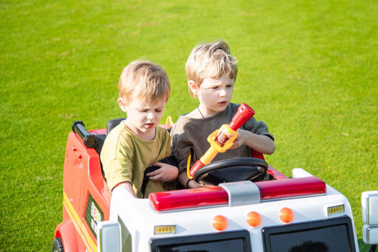 24V Fire Truck 2-Seater Ride On Car for Kids – Ultimate Rescue Adventure by Ride On Kids