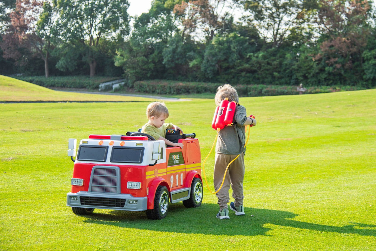 24V Fire Truck 2-Seater Ride On Car for Kids – Ultimate Rescue Adventure by Ride On Kids