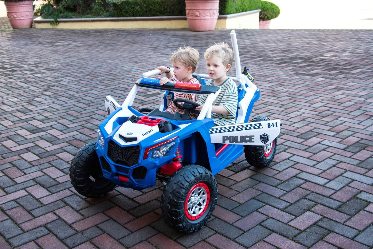 24V Storm Police UTV 2-Seater Ride-On for Kids – Lights, Sirens & Adventure by Ride On Kids