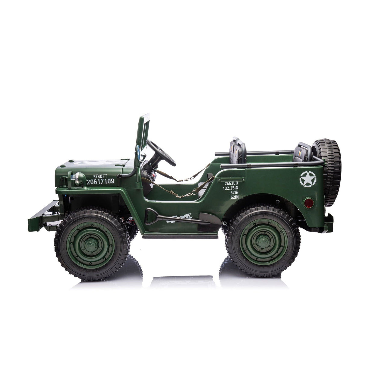 24V Military Willy Jeep 3-Seater Electric Ride-On for Kids – Rugged Adventure Vehicle with Parental Remote | Ride On Kids