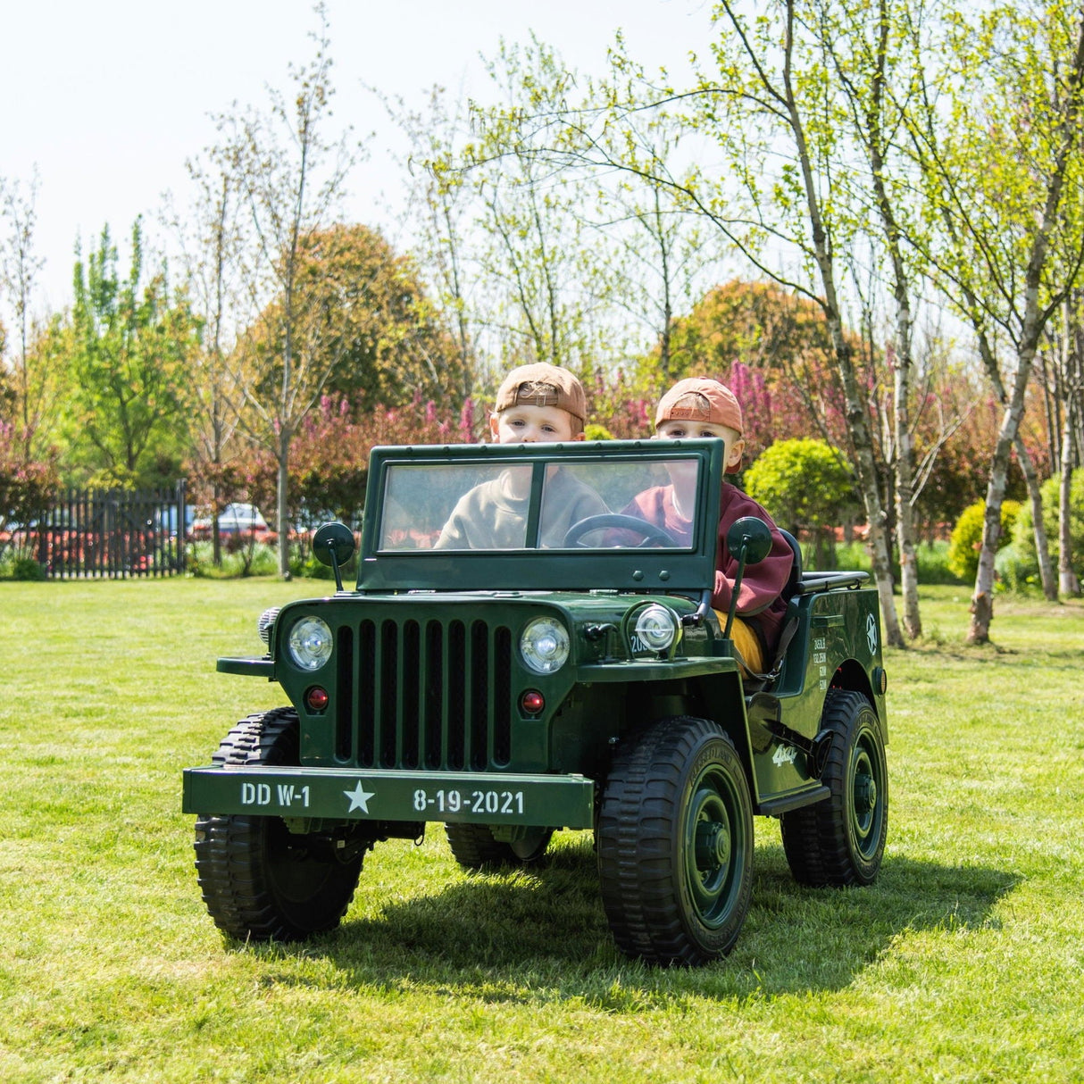 24V Military Willy Jeep 3-Seater Electric Ride-On for Kids – Rugged Adventure Vehicle with Parental Remote | Ride On Kids