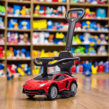 Official Lamborghini 3-in-1 Kids Push Ride-On Toy Car – Licensed Ride On with Lights, Music, and Safety Features
