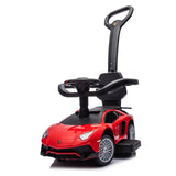 Official Lamborghini 3-in-1 Kids Push Ride-On Toy Car – Licensed Ride On with Lights, Music, and Safety Features